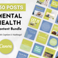 Mental Health Social Media Post Bundle with Canva Templates
