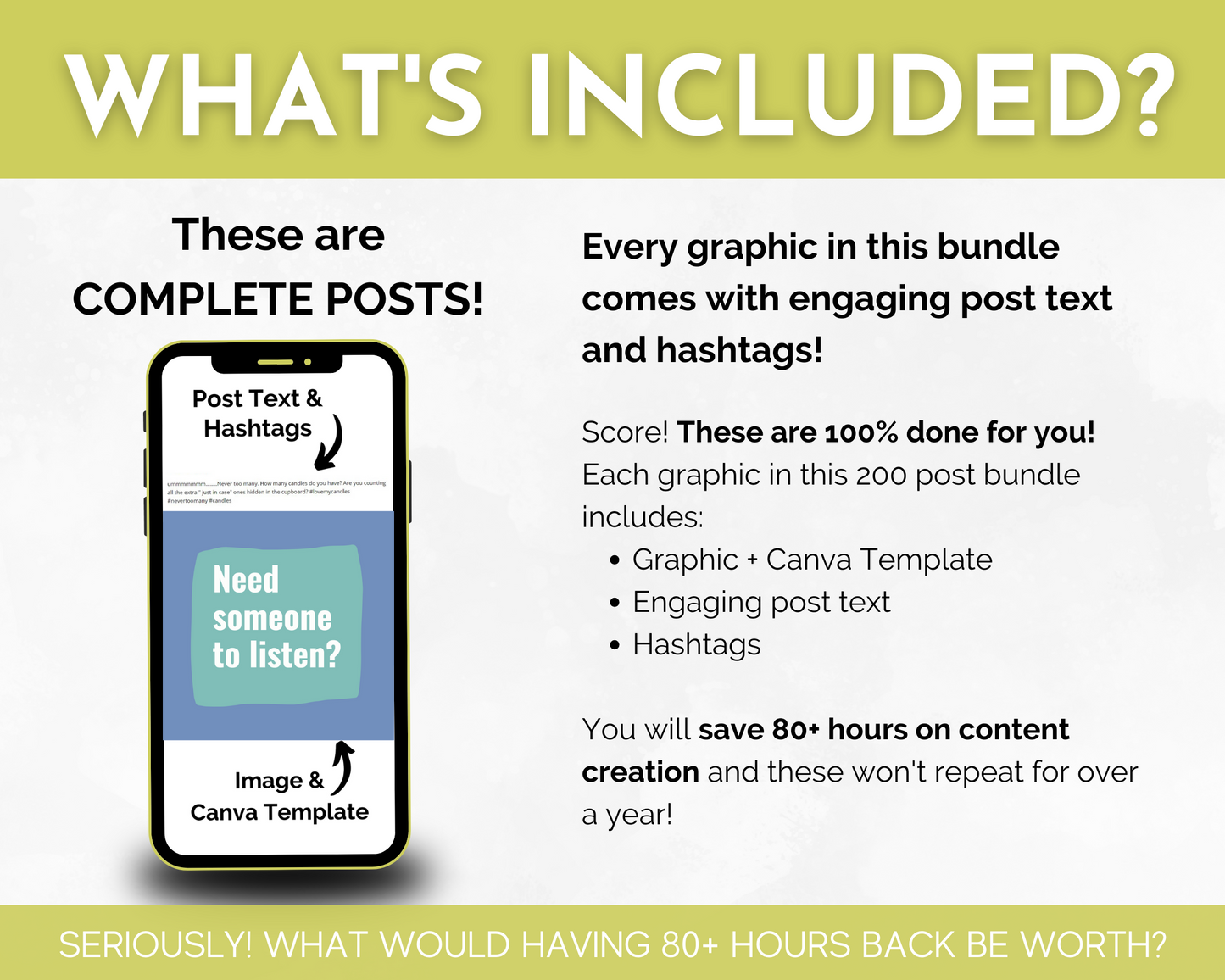 What's included in the Mental Health Social Media Post Bundle with Canva Templates for mental health professionals on social media offered by Socially Inclined?