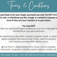 A flyer with the words 'terms and conditions' for busy moms featuring the Mompreneur Social Media Post Bundle with Canva Templates by Socially Inclined.