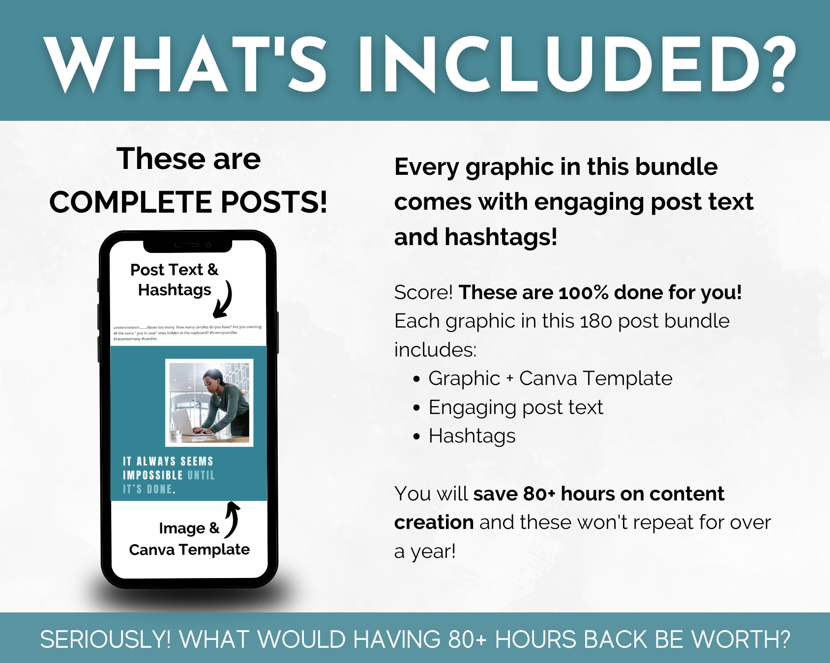 Wondering what's included in our Mompreneur Social Media Post Bundle with Canva Templates from Socially Inclined? This comprehensive package offers carefully curated content and eye-catching social media images to boost your online presence and engagement.