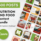 Socially Inclined's Nutrition & Food Social Media Post Bundle | 500 Posts with Canva Templates is the perfect nutrition and food bundle for social media.