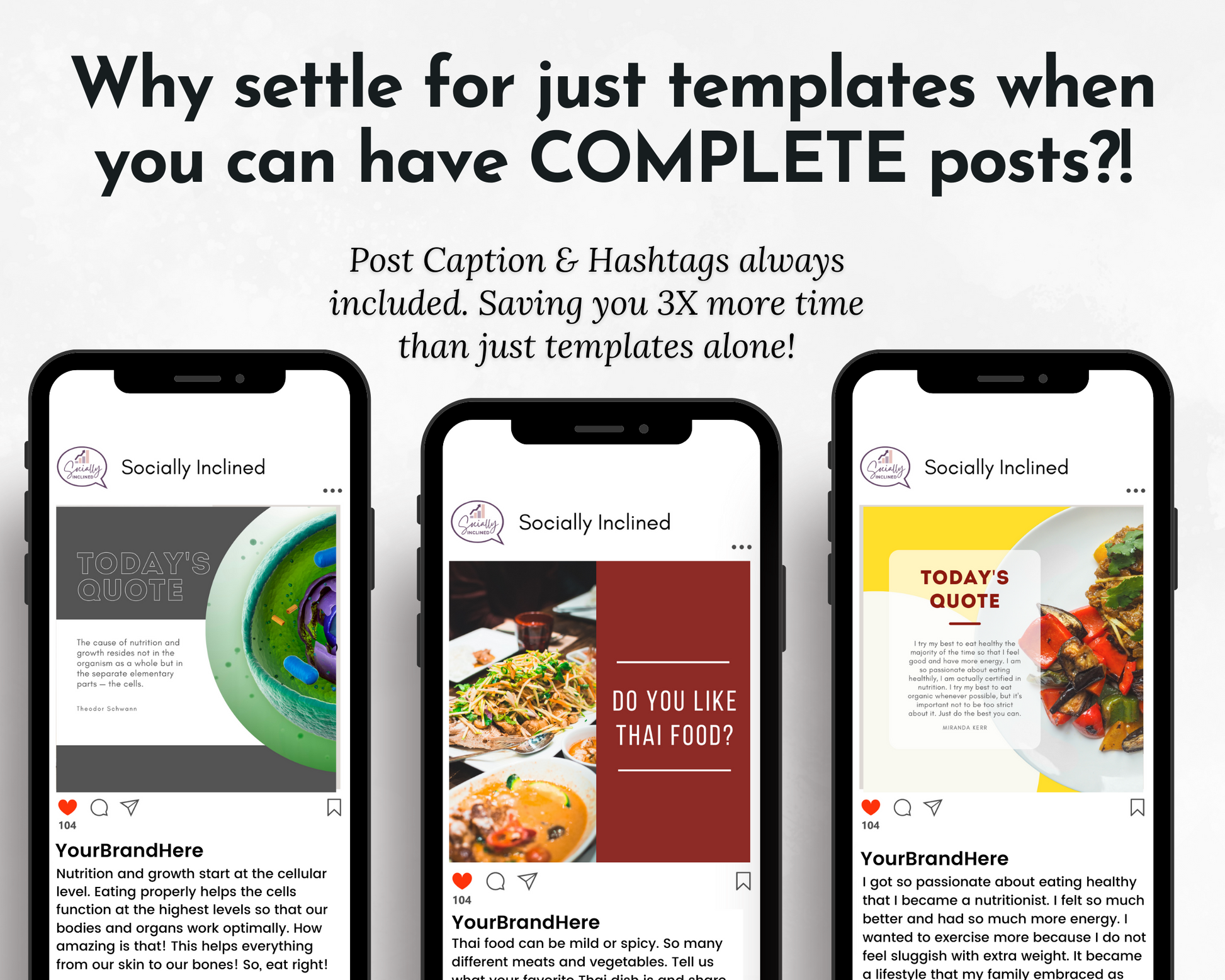 A screenshot of a screenshot of a Socially Inclined Nutrition & Food Social Media Post Bundle | 500 Posts with Canva Templates.