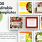 500 Nutrition & Food Social Media Post Bundle for social media marketing with Canva Templates by Socially Inclined.