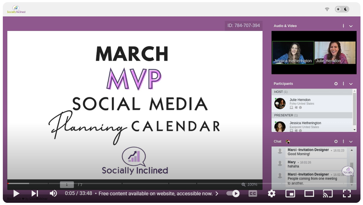 Load video: Social Media Content Planning with the Socially Inclined Team. Ready to get more out of your social media posts this month? Come plan out an incredible month of engaging social media content with us. We&#39;ve even prepared a FREE March Social Media Planning Calendar complete with 30 March Post Ideas.