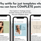 Four Skincare Social Media Post Bundle with Canva Templates from Socially Inclined smartphones with the text set for just beauty templates when you have complete post.