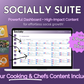 A computer screen displaying menus and text for Get Socially Inclined's Socially Suite Membership and online presence management.