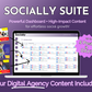 An innovative laptop featuring a Get Socially Inclined Socially Suite Membership for seamless content management and effective social media marketing.