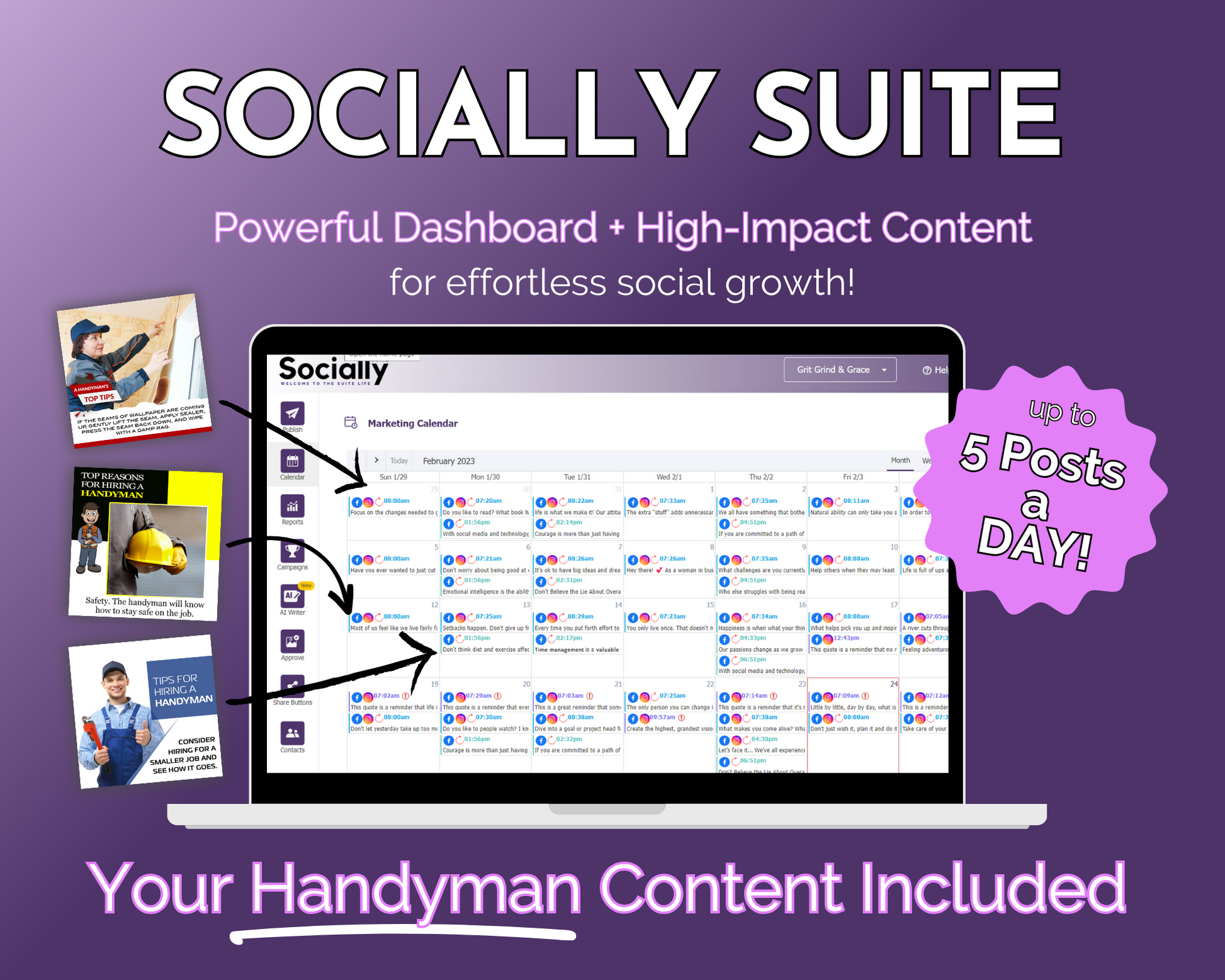 The Get Socially Inclined Socially Suite Membership is a powerful dashboard for online presence management, offering high content and an all-in-one solution for social media marketing and content management. It is your handyman for building and.