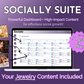 Get Socially Inclined's Socially Suite Membership is a powerful content management tool with a high-powered dashboard. This virtual world platform allows you to easily manage and create engaging social media marketing content, including jewelry.