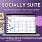 An online presence that incorporates Get Socially Inclined's Socially Suite Membership and content management on a computer screen with a purple background.