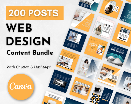 200 Web Design Social Media Post Bundle with Canva Templates from Socially Inclined.