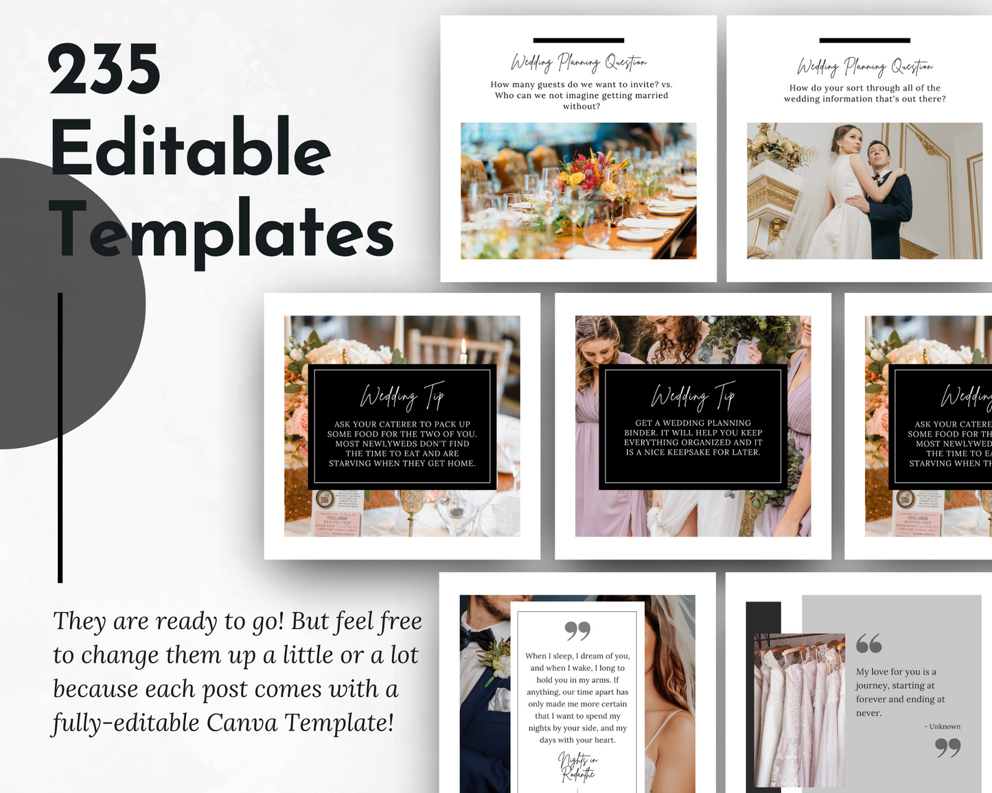 25 Weddings Social Media Post Bundle with Canva Templates for social media engagement by Socially Inclined.