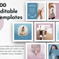 Women's Health Social Media Post Bundle with Canva Templates