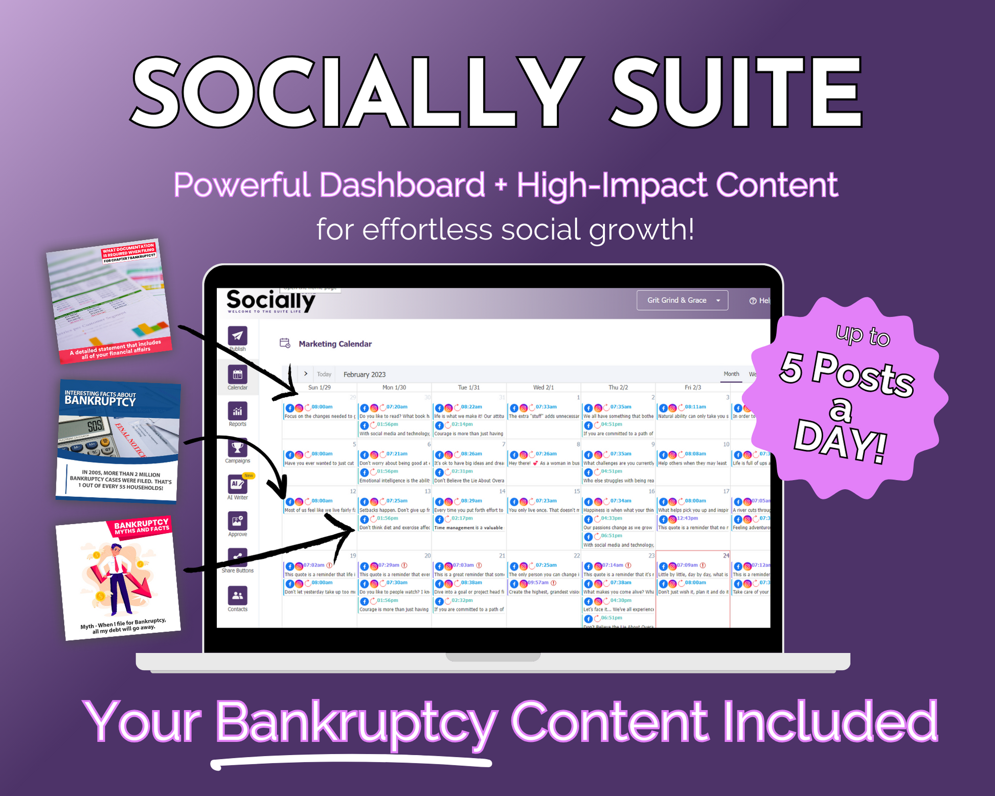 Get Socially Inclined's Socially Suite Membership is a powerful dashboard that offers high content included. It provides seamless content management and helps businesses enhance their online presence through effective social media marketing.