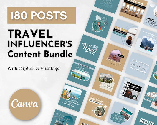 TRAVEL Agent's Social Media Post Bundle with Canva Templates