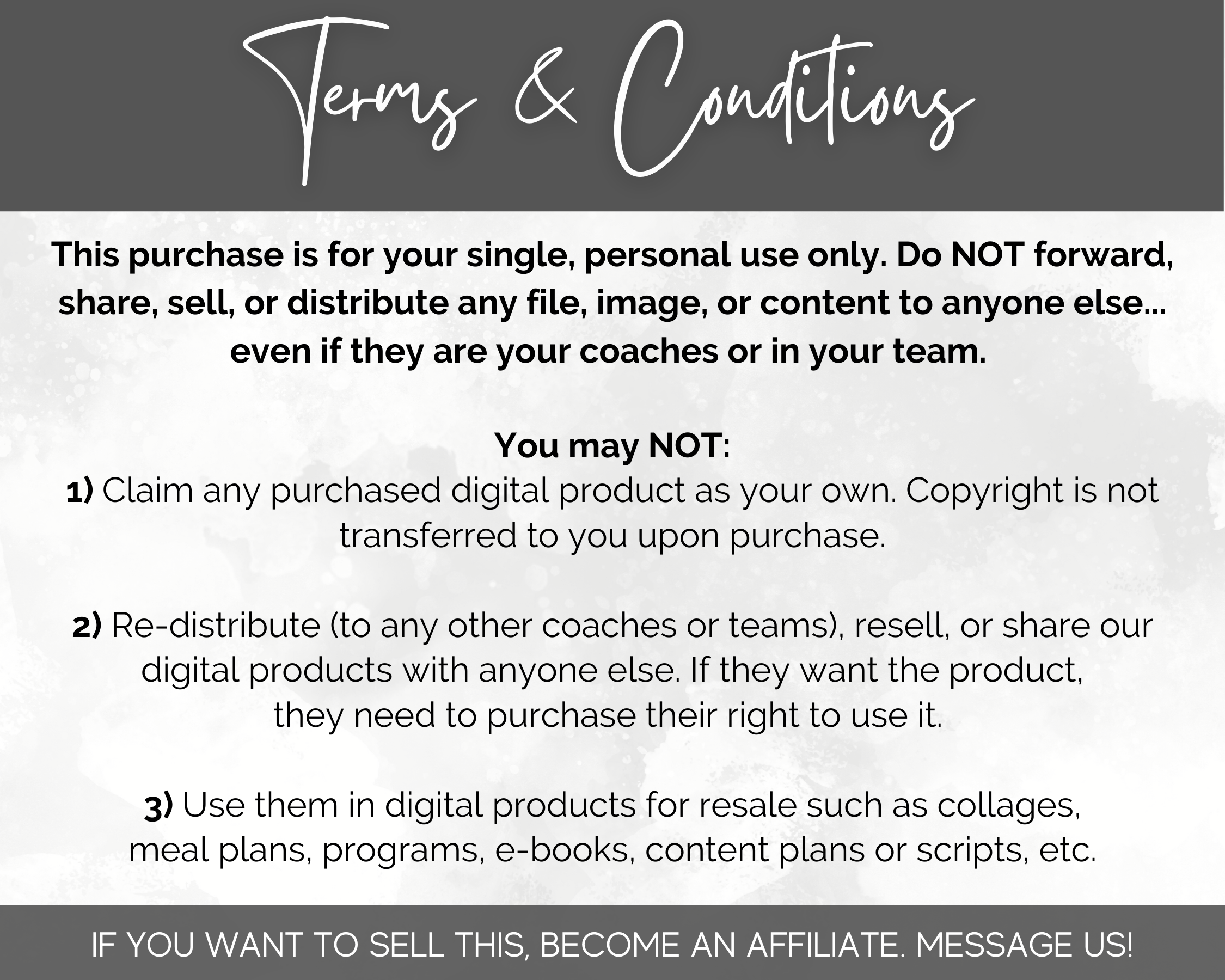 A flyer featuring the essential 'terms and conditions' for our exciting Socially Inclined Conversation Starters for Social Media Post Bundle with Canva Templates, complete with relevant hashtags.