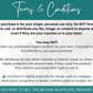 The terms and conditions for the purchase of a personal coaching package, including a Engaging Questions for Social Media Post Bundle with Canva Templates to create audience through effective posts.