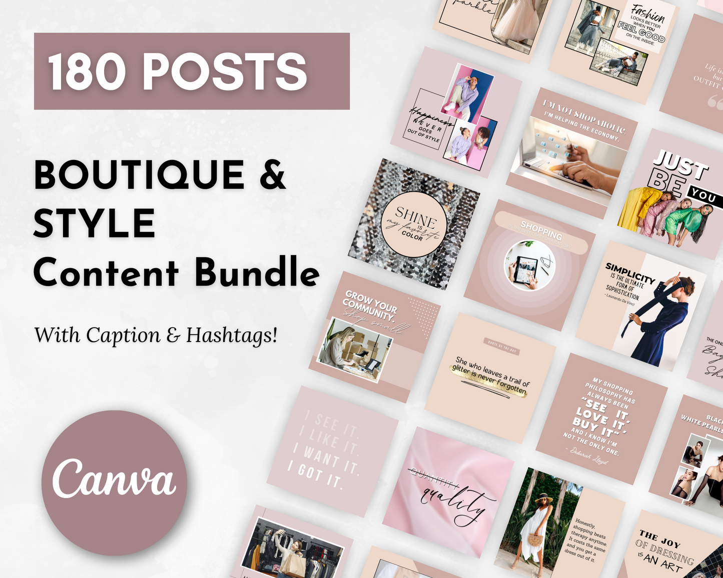 Boutique & Style Store Social Media Post Bundle with Canva Templates