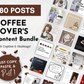 Coffee Lover's Social Media Post Bundle from Socially Inclined - NO Canva Templates.
