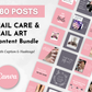 Social media nail care and beauty content bundle featuring stunning nail art, the Nail Care & Nail Art Social Media Post Bundle with Canva templates by Socially Inclined.