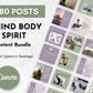 Socially Inclined's Mind Body & Spirit Social Media Post Bundle with Canva Templates is a health and wellness content bundle for mind, body, and spirit.