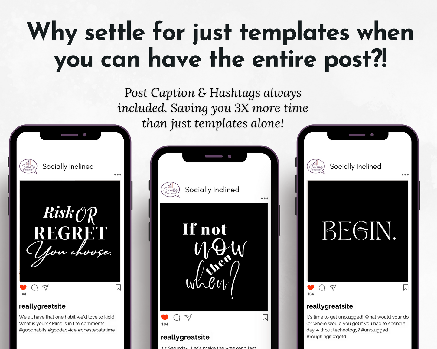 Empowering "Girl Boss Style" Social Media Post Bundle with Canva Templates from Socially Inclined provides not only content but also social media images, eliminating the need for mere templates when creating posts.