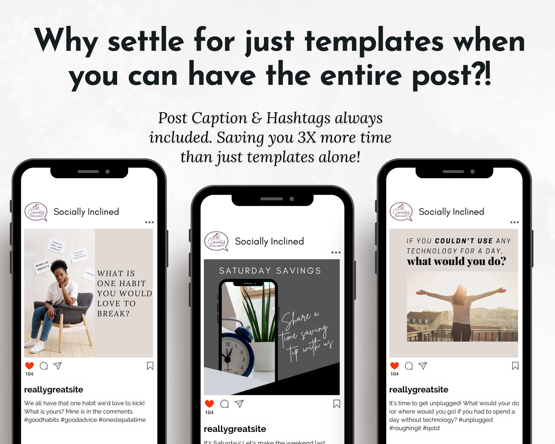 Why limit yourself to just Conversation Starters for Social Media Post Bundle with Canva Templates when you can have the entire post with Socially Inclined.