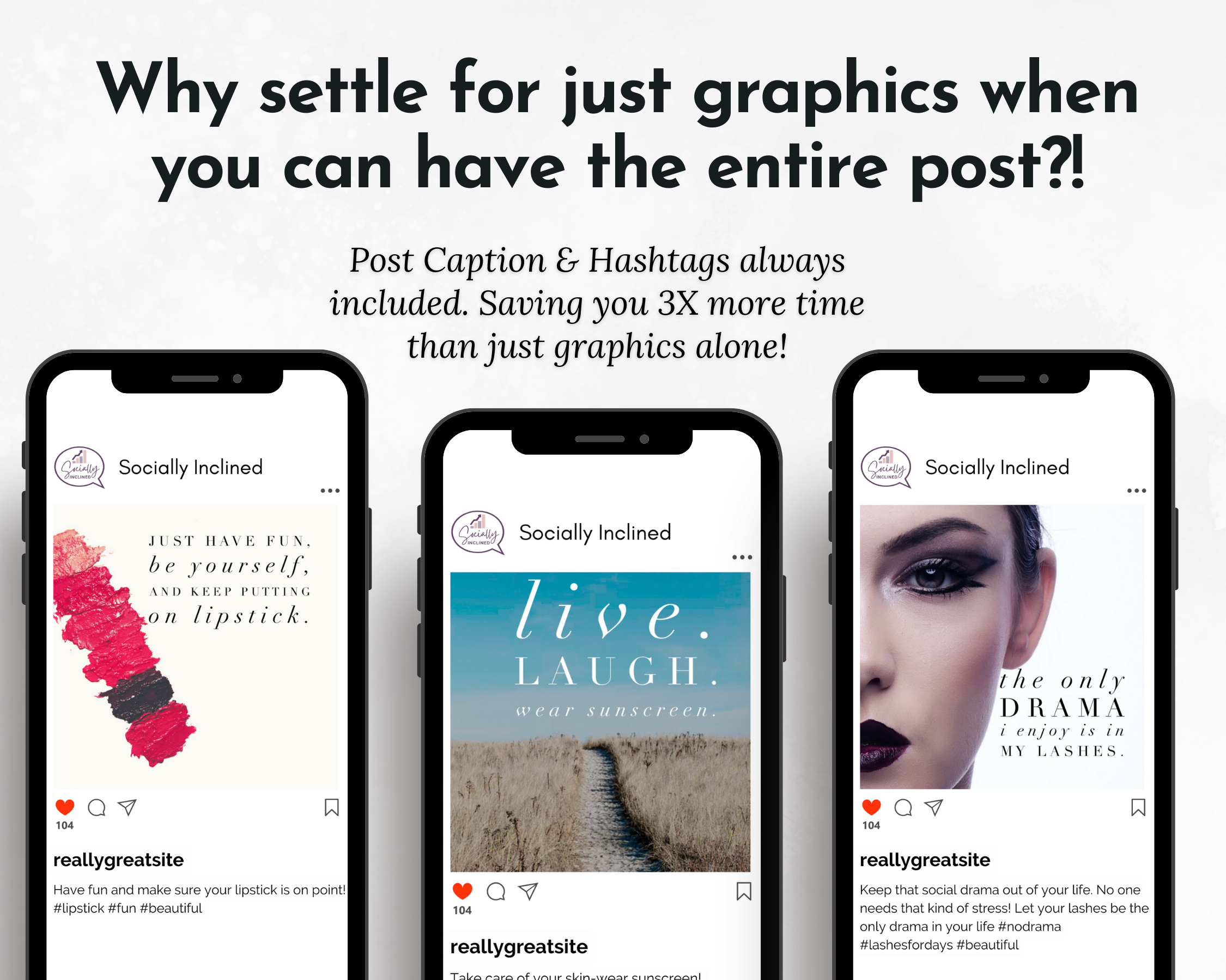 Why settle for just graphics when you can have the entire Skincare Social Media Post Bundle - NO Canva Templates by Socially Inclined content.