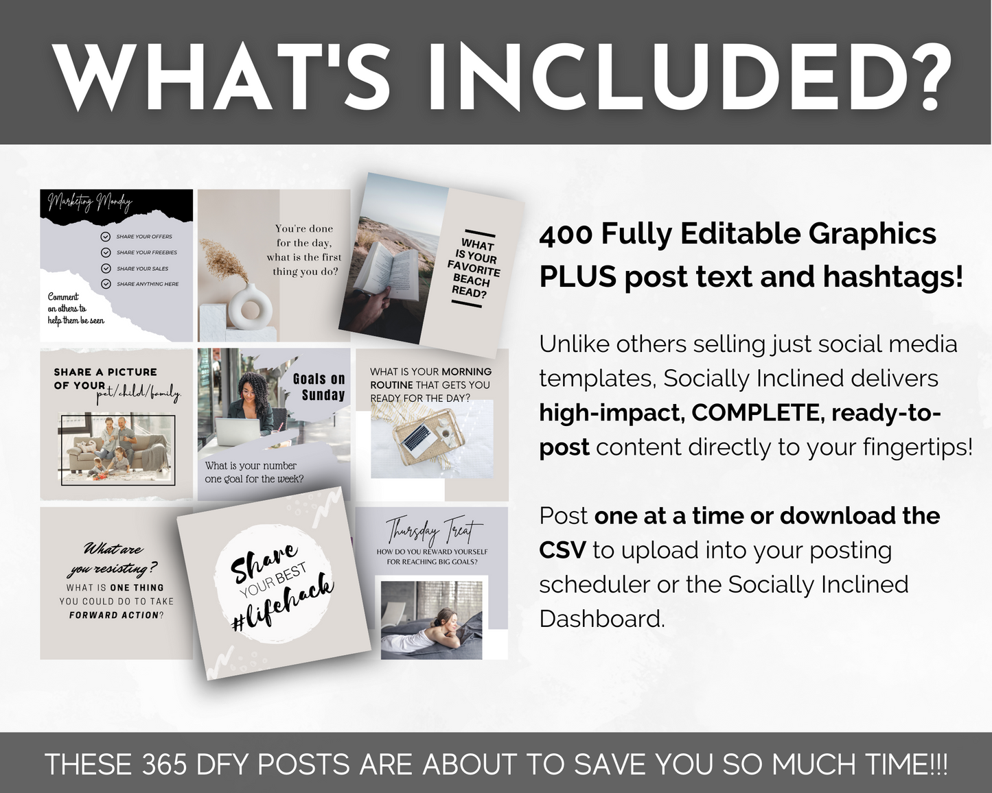 The Socially Inclined Conversation Starters for Social Media Post Bundle includes Canva Templates for enhancing your social media presence.