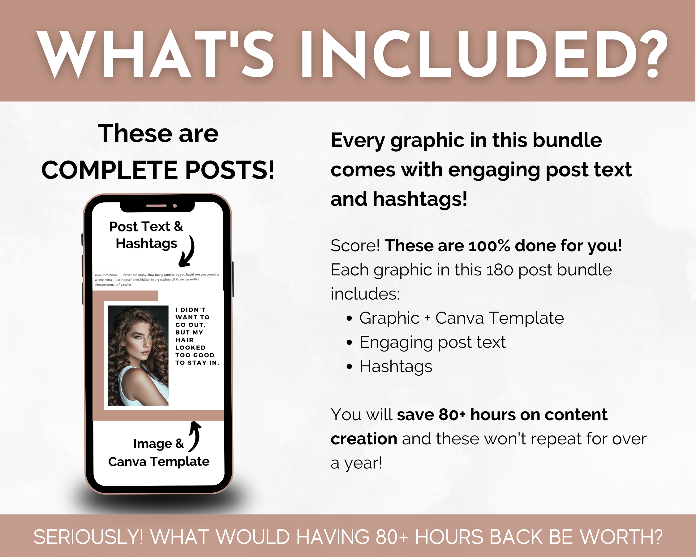 What's included in the Hair & Salon Social Media Post Bundle with Canva Templates by Socially Inclined?