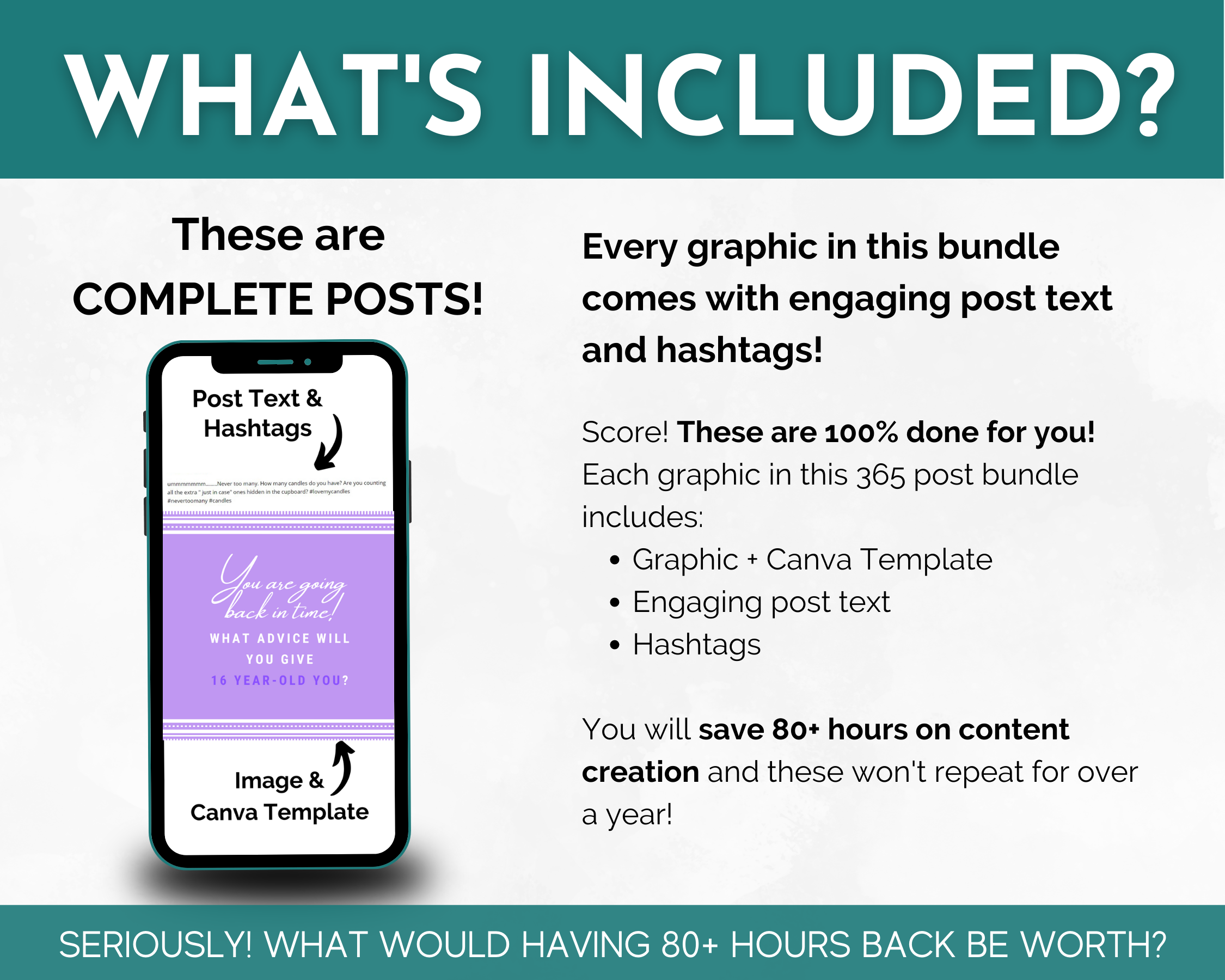 What's included in our Socially Inclined engaging questions for social media post bundle with Canva templates solution?