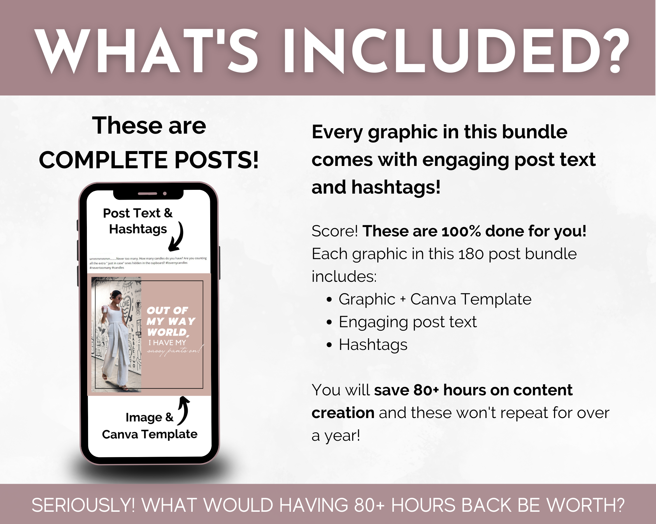 What's included in this package are ready-to-post text captions for Social Media images from the Boutique & Style Store Social Media Post Bundle with Canva Templates by Socially Inclined.