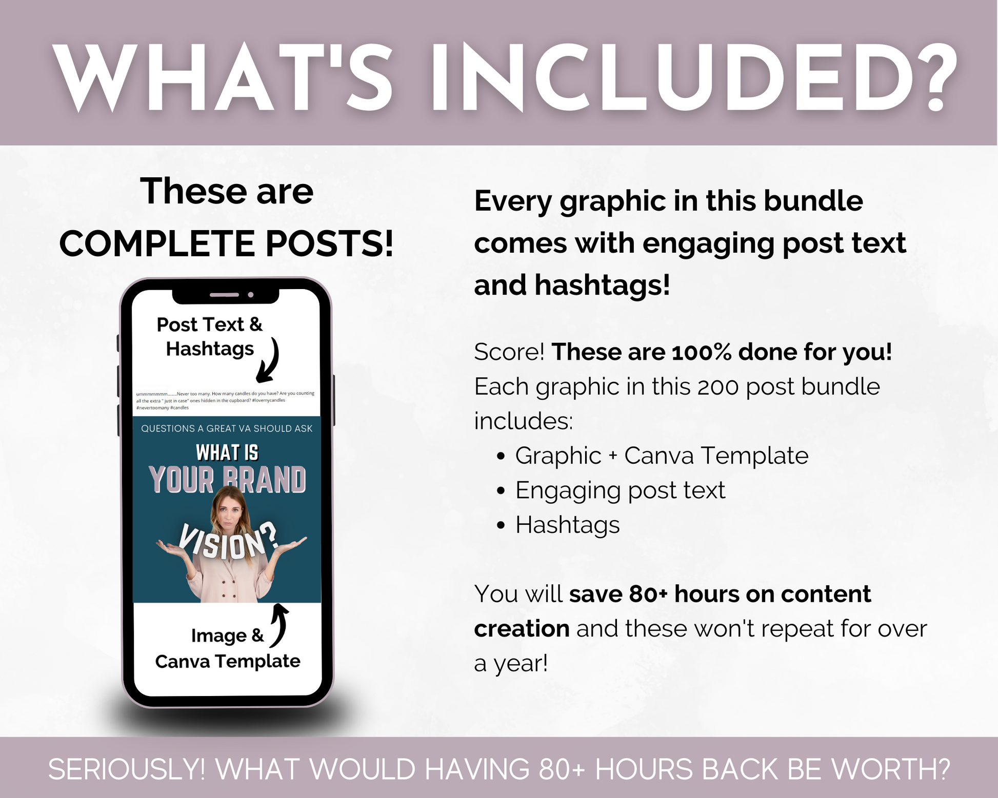 What's included in this Virtual Assistant Social Media Post Bundle by Socially Inclined is a set of Canva templates for your social media posts.