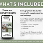 What's included in the Mind Body & Spirit Social Media Post Bundle with Canva Templates from Socially Inclined complete wellness and health content package?