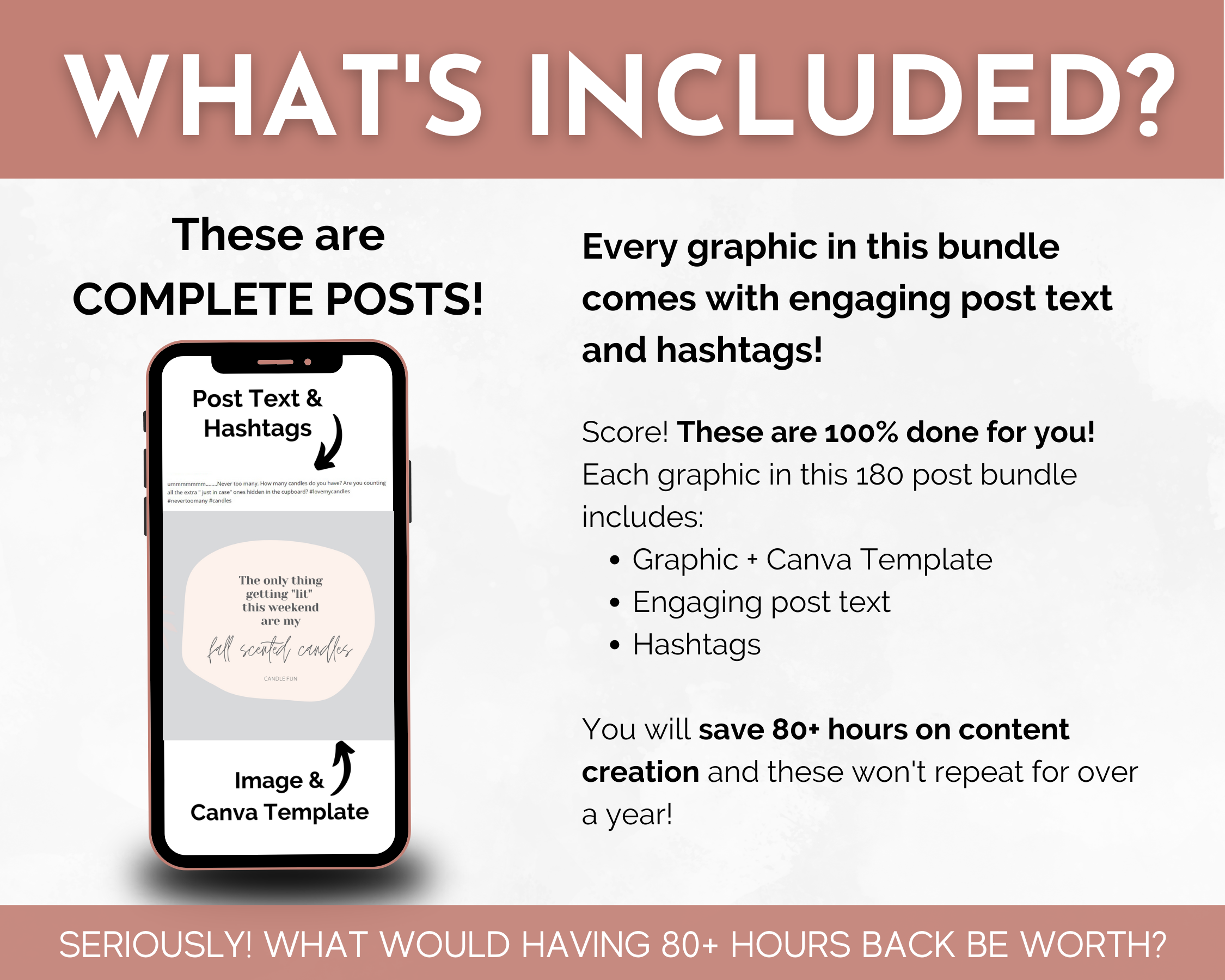 What's included in the Candles & Scents Social Media Post Bundle with Canva Templates package from Socially Inclined?
