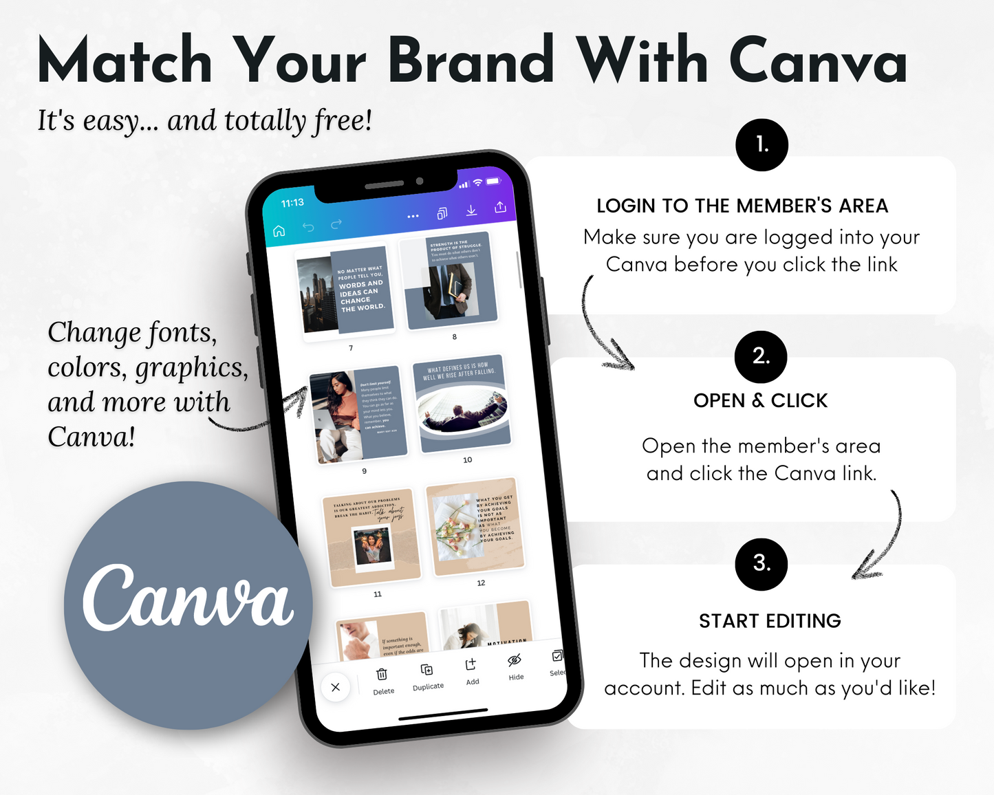 Enhance your brand's reach with captivating social media content and inspirational posts on canvas using the Inspirational Social Media Post Bundle with Canva Templates from Socially Inclined.